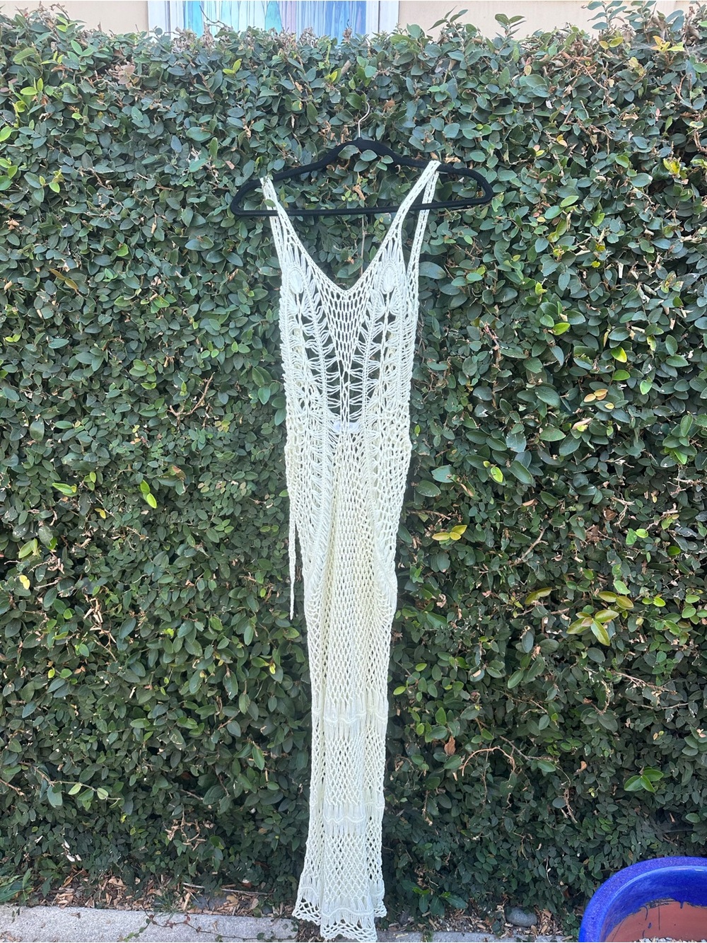 Meshki Cream Crochet Maxi Dress